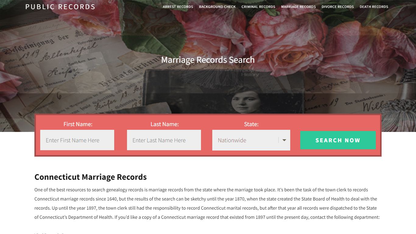Connecticut Marriage Records | Enter Name and Search. 14Days Free